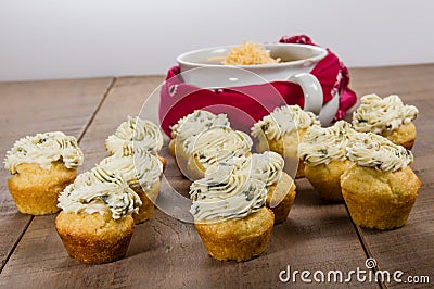 Corn muffins topped with hot pepper cheese Stock Photo