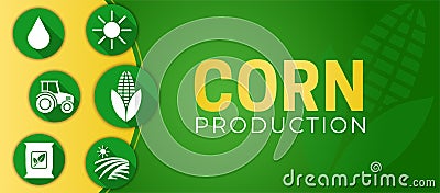 Corn Production Agriculture Illustration Background Vector Illustration
