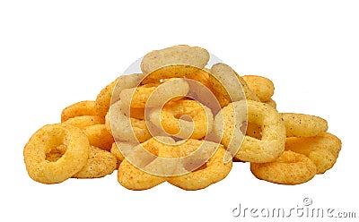 Corn rings Fryums snack & namkeen image Stock Photo