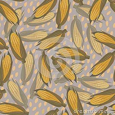 Corn seamless pattern Vector Illustration