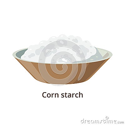 Corn starch, maize starch - vector illustration in flat design isolated on white background Vector Illustration