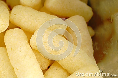 Corn sweet sticks are very close. Golden color. Stock Photo