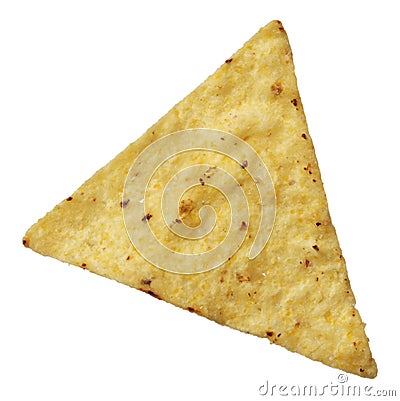 Corn tortilla chip isolated on white Stock Photo