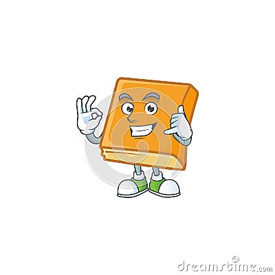 Cornbread in the cartoon character call me shape Vector Illustration