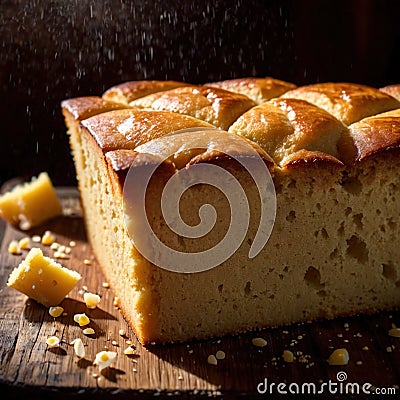 cornbread freshly baked bread, food staple for meals Stock Photo