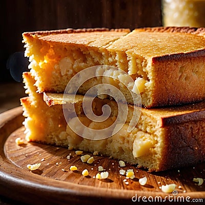 cornbread freshly baked bread, food staple for meals Stock Photo