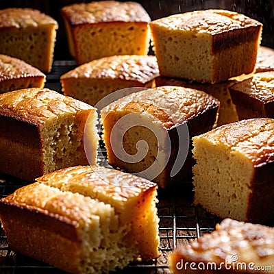 cornbread freshly baked bread, food staple for meals Stock Photo