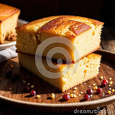 cornbread freshly baked bread, food staple for meals Stock Photo