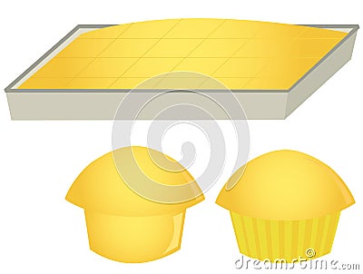 Cornbread and muffins Vector Illustration