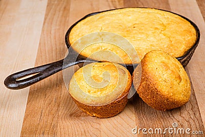Cornbread muffins and cornbread pone Stock Photo