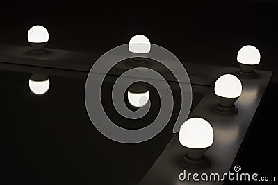 Corner bezel mirrors with backlighting by LED lamps Stock Photo