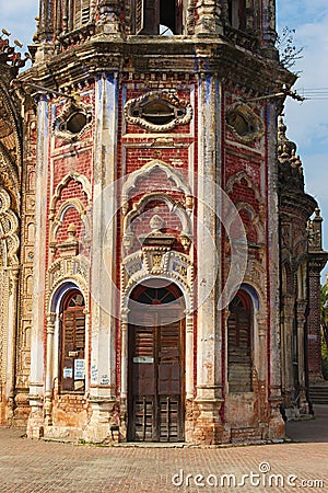 Corner door of Durga temple, Rajnagar palatial complex ruins, Bihar, Stock Photo
