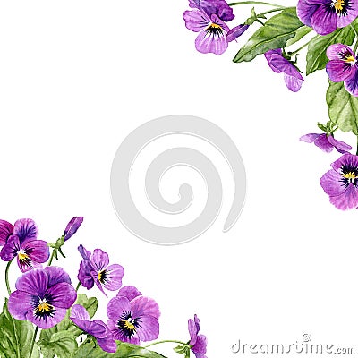 The Corner frame of Violettes Stock Photo