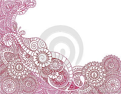 Corner Henna Vector Illustration