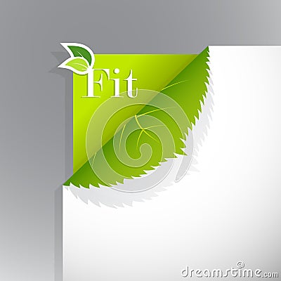 Corner on paper with fit sign. Vector Illustration