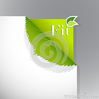 Corner on paper with fit sign. Vector Illustration