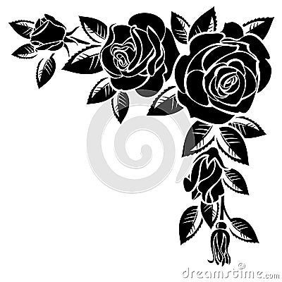 Corner of roses Vector Illustration