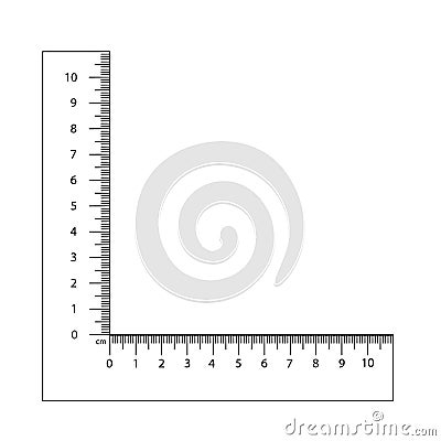 Corner ruler vector. Size indicators set isolated on background. Unit distances. Concept graphic element. Measuring Vector Illustration