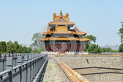 Corner Tower in the Forbidden City, Beijing Stock Photo