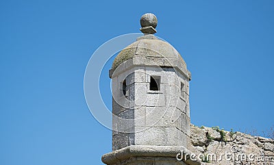 Corner turret of old Napoleonic star fort in Povoa de Varzim, Portugal. Stock Photo