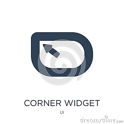 corner widget icon in trendy design style. corner widget icon isolated on white background. corner widget vector icon simple and Vector Illustration