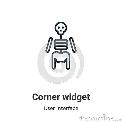 Corner widget outline vector icon. Thin line black corner widget icon, flat vector simple element illustration from editable user Vector Illustration