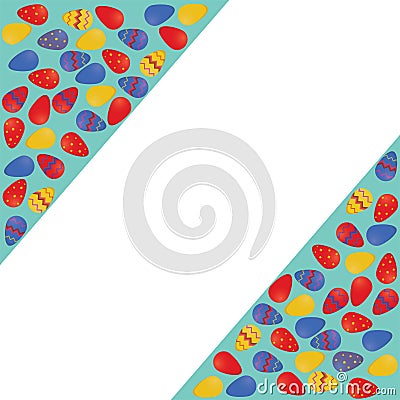 Easter colorful eggs design illustration, add text, scalable vector Cartoon Illustration