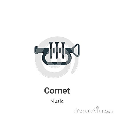 Cornet vector icon on white background. Flat vector cornet icon symbol sign from modern music collection for mobile concept and Vector Illustration