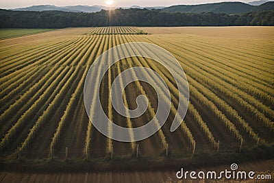 A cornfield under the sun, ready for harvest Stock Photo