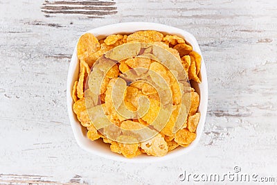 Cornflakes as source carbohydrates and dietary fiber, nutritious eating concept Stock Photo