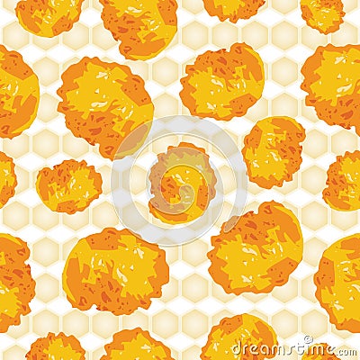 Cornflakes background seamless scattered Vector Illustration