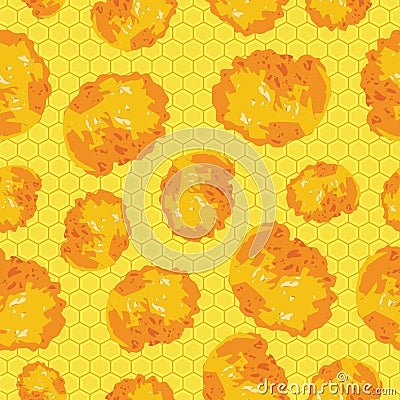 Cornflakes background seamless scattered Vector Illustration