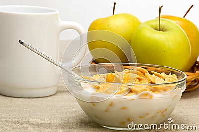 Cornflakes breakfast Stock Photo