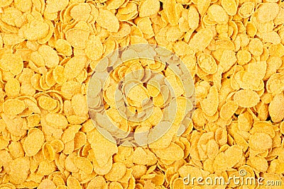 Cornflakes closeup, food background, top view Stock Photo