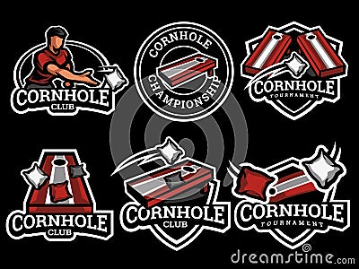 Cornhole logo and badge set vector image Vector Illustration