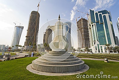 The Corniche, Doha, Qatar Editorial Stock Photo