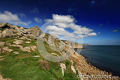 Cornish cliff path in the Summer Stock Photo