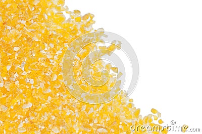 Cornmeal mush border on white Stock Photo