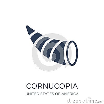 Cornucopia icon. Trendy flat vector Cornucopia icon on white background from United States of America collection Vector Illustration