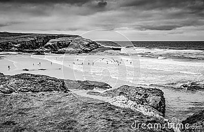 Cornwall England - view over the amazing landcape at the coastline Stock Photo