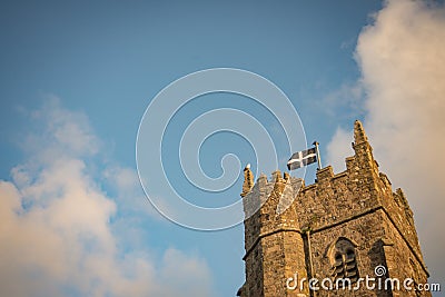 Cornwall flag on church Stock Photo