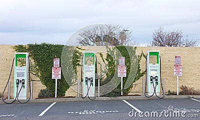 Electrify America Vehicle Charging Station in Corona, CA Editorial Stock Photo