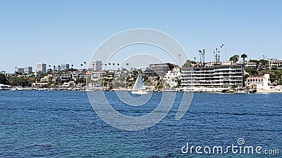 Corona Del Mar and Newport Harbor entry Stock Photo