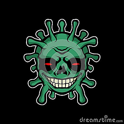 Evil corona virus Vector Illustration