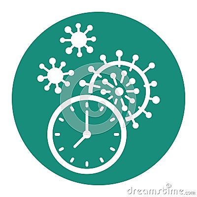 Corona infection time, white glypy with color background vector icon which can easily modify or edit Vector Illustration