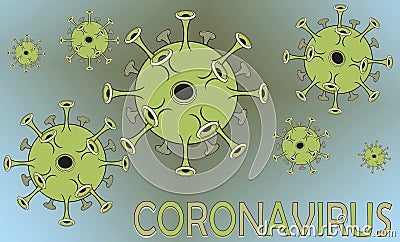 Corona Virus Cluster Illustration made in Photoshop Stock Photo