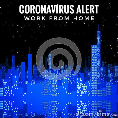 Corona Virus Covid-19 Alert Work From Home Stock Photo