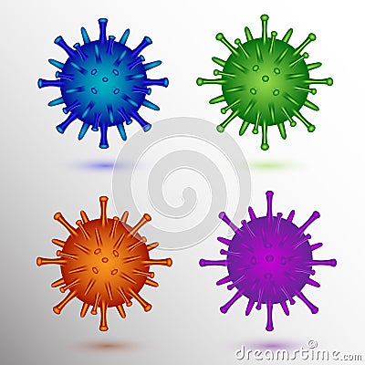 Corona Virus 3D Vector Illustration