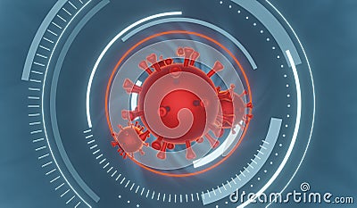 Corona virus digital innovation background with protective shield Stock Photo