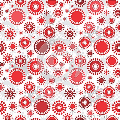 Corona Virus and Grey Red Symbol Vector Pattern Vector Illustration